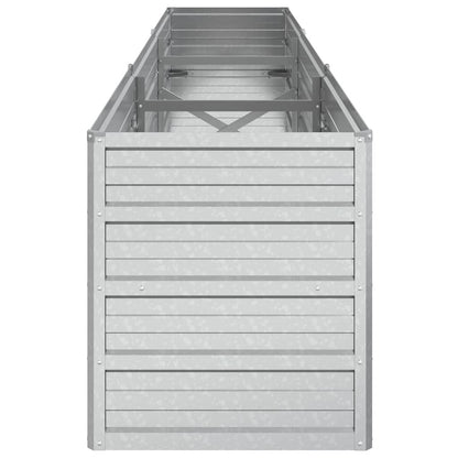 Letto Rialzato Giardino 240x40x45 cm in Acciaio Zincato Argento