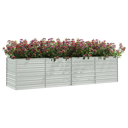 Letto Rialzato Giardino 320x80x77 cm in Acciaio Zincato Argento - homemem39