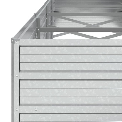 Letto Rialzato Giardino 320x80x45 cm in Acciaio Zincato Argento - homemem39