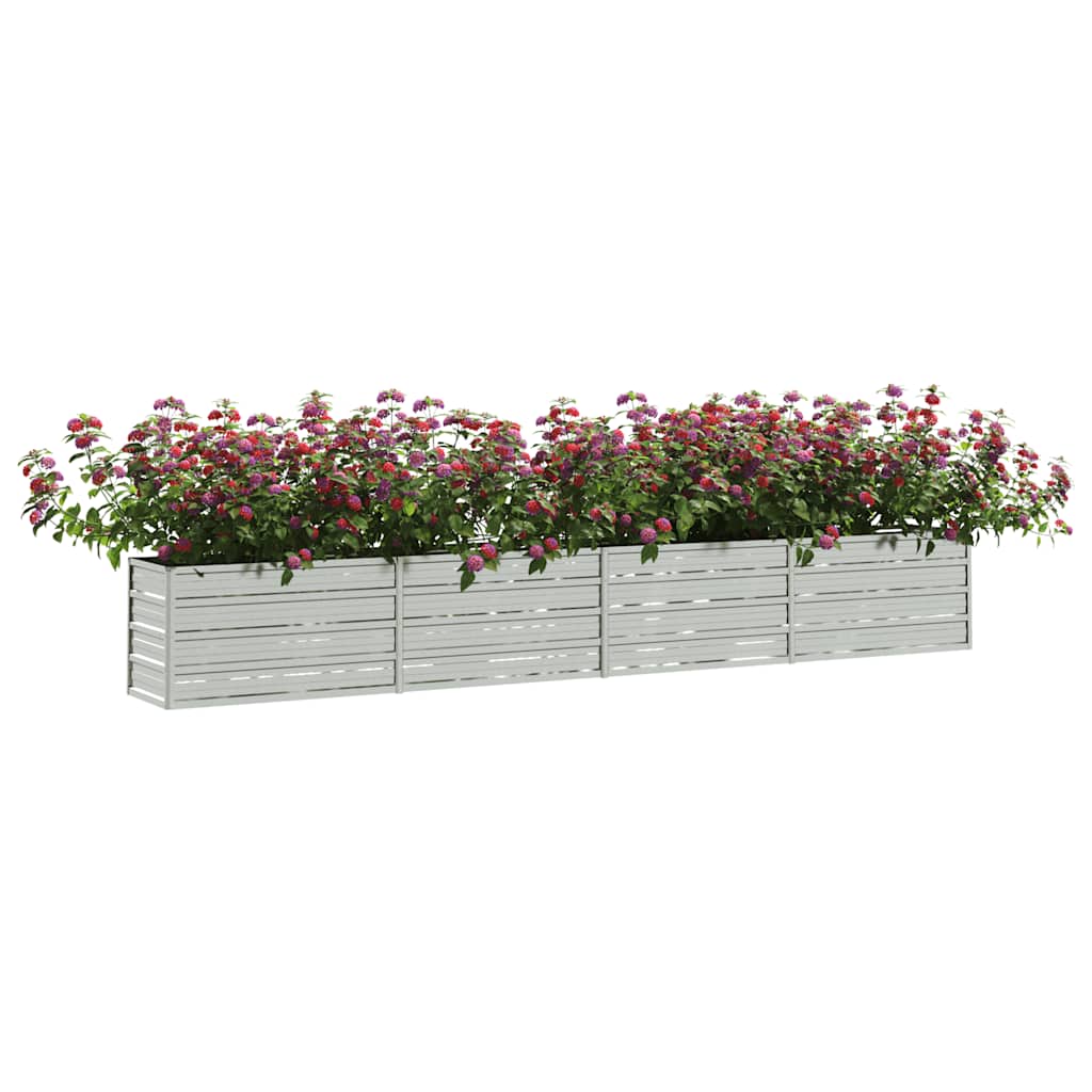 Letto Rialzato Giardino 320x40x45 cm in Acciaio Zincato Argento | homemem39