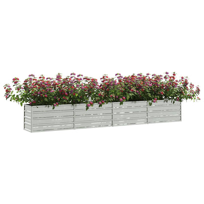 Letto Rialzato Giardino 320x40x45 cm in Acciaio Zincato Argento | homemem39
