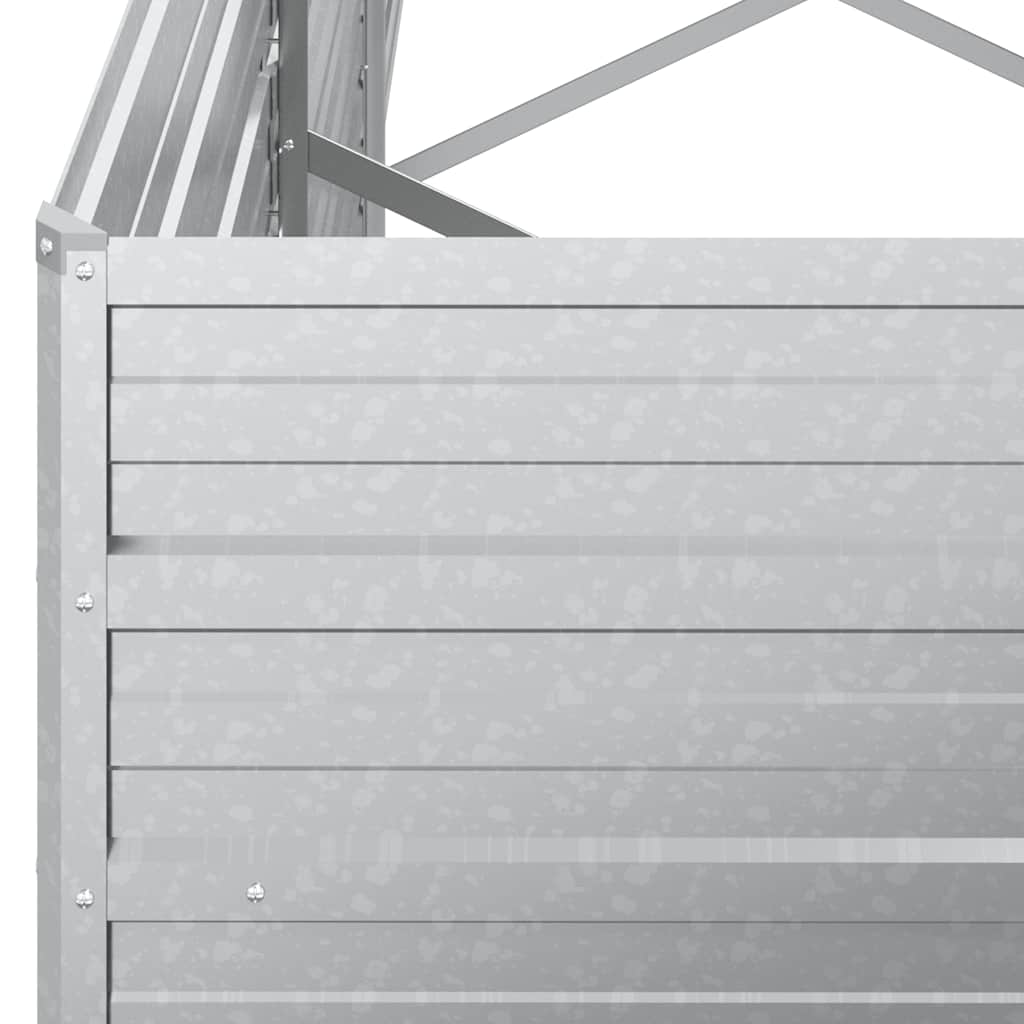Letto Rialzato Giardino 320x40x45 cm in Acciaio Zincato Argento | homemem39