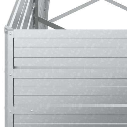 Letto Rialzato Giardino 320x40x45 cm in Acciaio Zincato Argento | homemem39