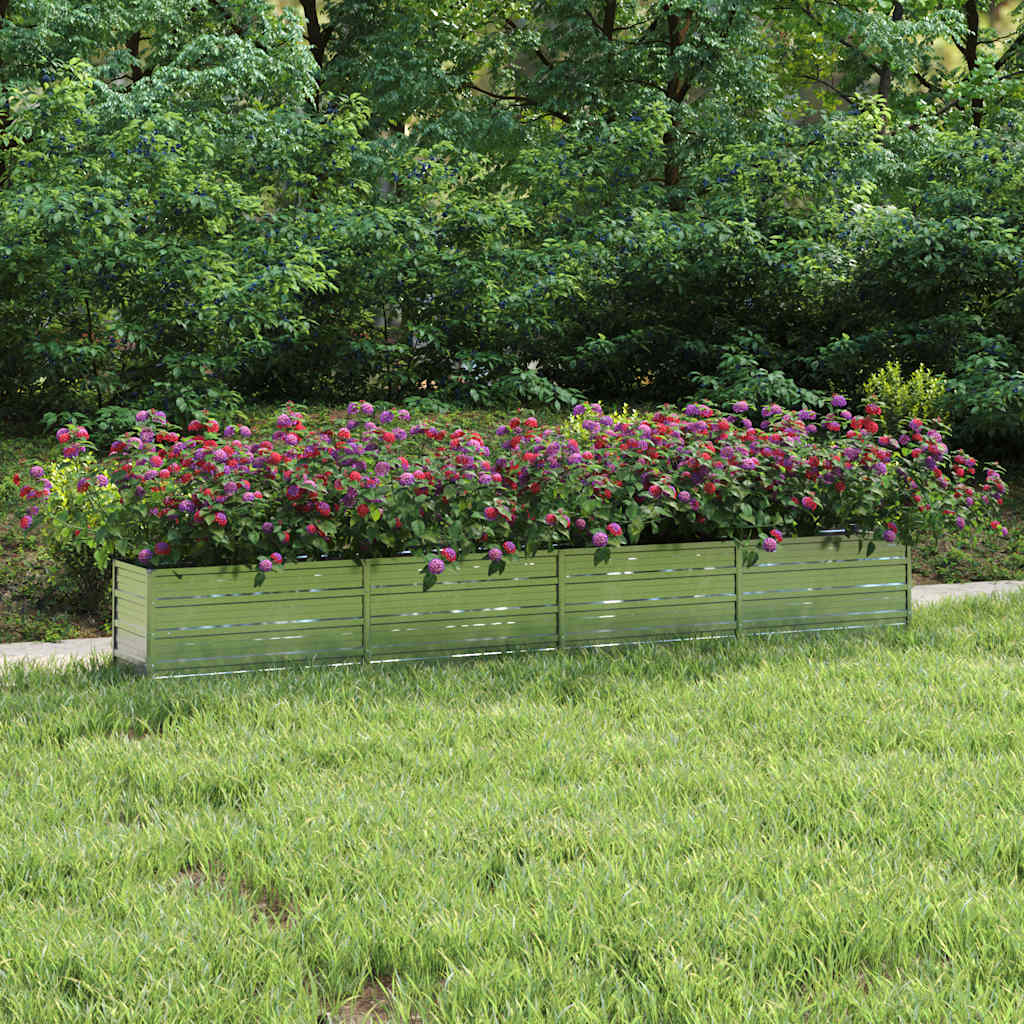 Letto Rialzato Giardino 320x40x45 cm in Acciaio Zincato Argento | homemem39