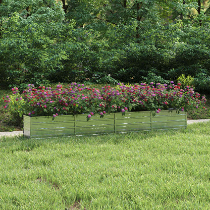 Letto Rialzato Giardino 320x40x45 cm in Acciaio Zincato Argento | homemem39