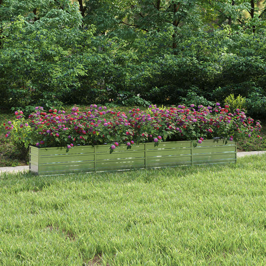 Letto Rialzato Giardino 320x40x45 cm in Acciaio Zincato Argento | homemem39