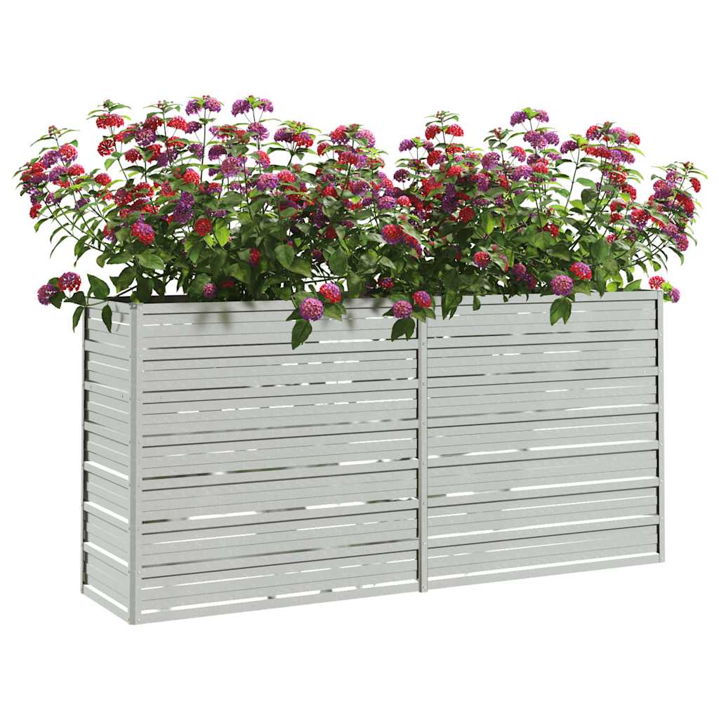 Letto Rialzato Giardino 160x40x77 cm in Acciaio Zincato Argento | homemem39
