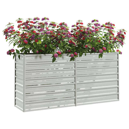 Letto Rialzato Giardino 160x40x77 cm in Acciaio Zincato Argento | homemem39