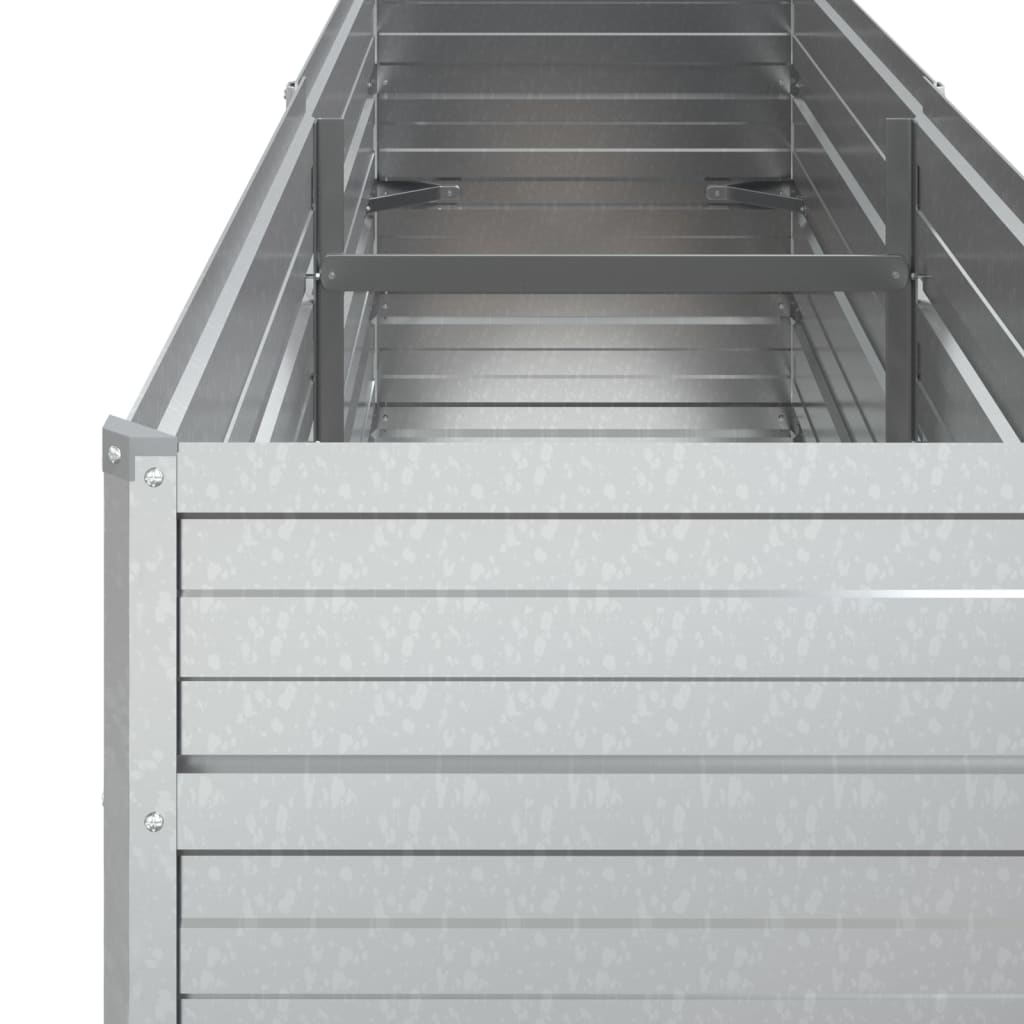 Letto Rialzato Giardino 160x40x77 cm in Acciaio Zincato Argento - homemem39