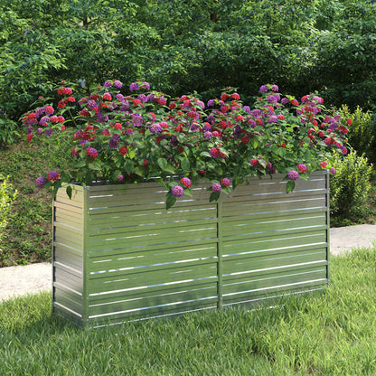Letto Rialzato Giardino 160x40x77 cm in Acciaio Zincato Argento | homemem39