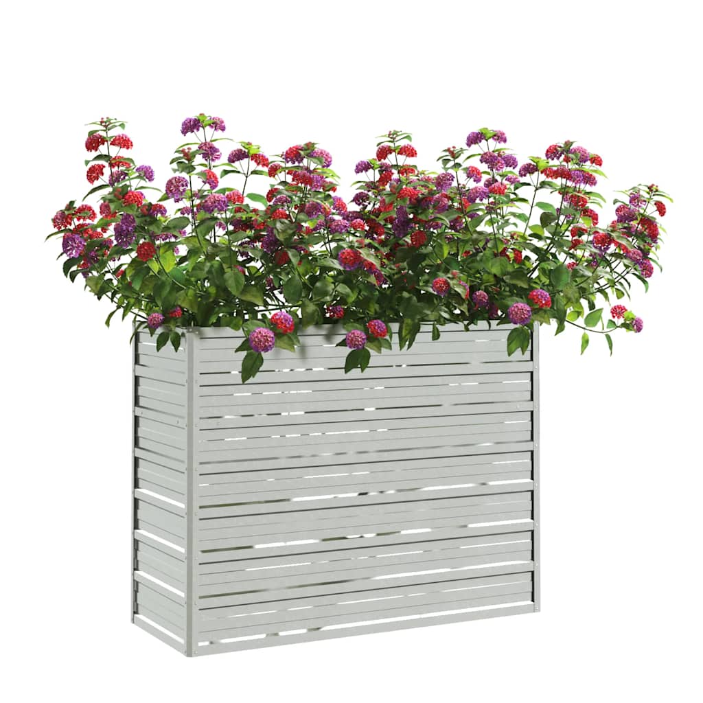 Letto Rialzato Giardino 100x40x77 cm in Acciaio Zincato Argento | homemem39