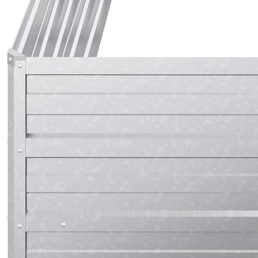 Letto Rialzato Giardino 100x40x77 cm in Acciaio Zincato Argento | homemem39