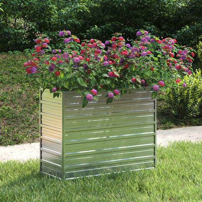 Letto Rialzato Giardino 100x40x77 cm in Acciaio Zincato Argento | homemem39