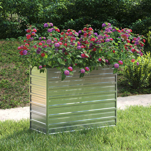 Letto Rialzato Giardino 100x40x77 cm in Acciaio Zincato Argento | homemem39