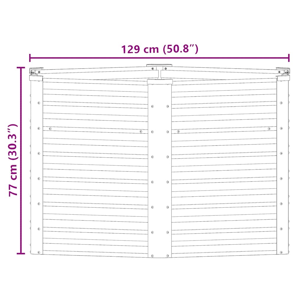 Letto Rialzato da Giardino 129x77 cm in Acciaio Zincato Argento