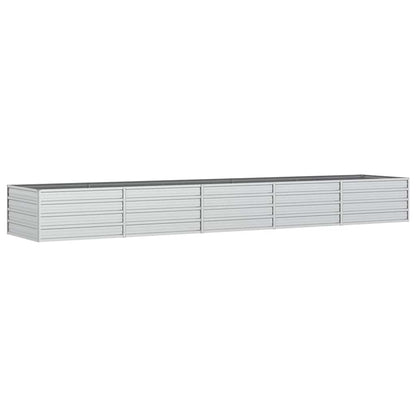 Letto Rialzato Giardino 400x80x45 cm in Acciaio Zincato Argento | homemem39