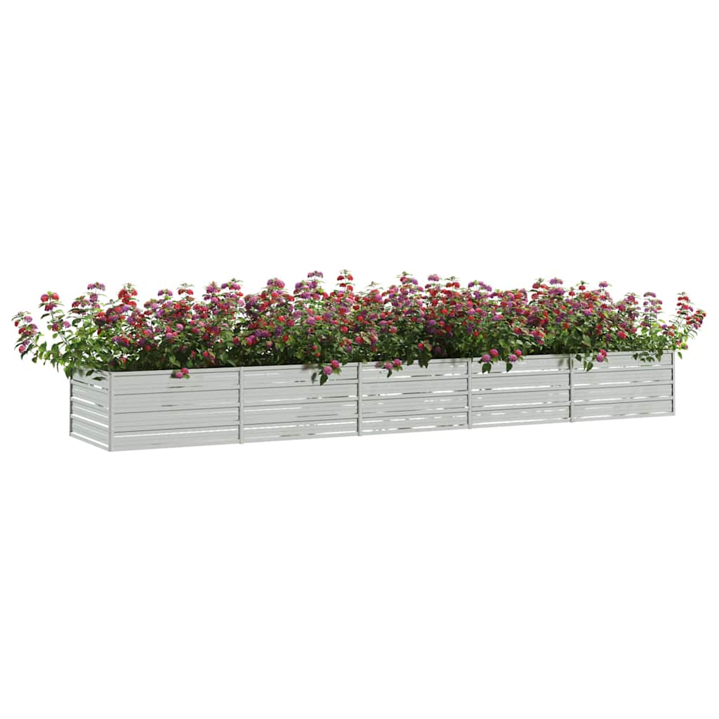 Letto Rialzato Giardino 400x80x45 cm in Acciaio Zincato Argento | homemem39