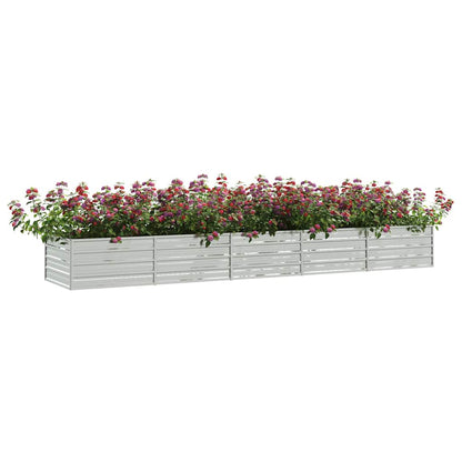 Letto Rialzato Giardino 400x80x45 cm in Acciaio Zincato Argento | homemem39
