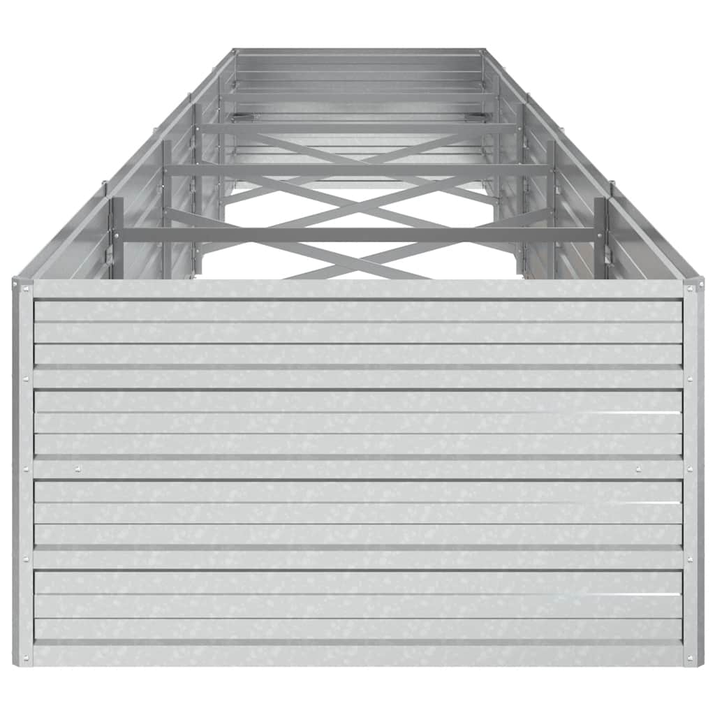Letto Rialzato Giardino 400x80x45 cm in Acciaio Zincato Argento | homemem39