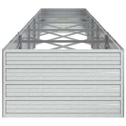 Letto Rialzato Giardino 400x80x45 cm in Acciaio Zincato Argento | homemem39