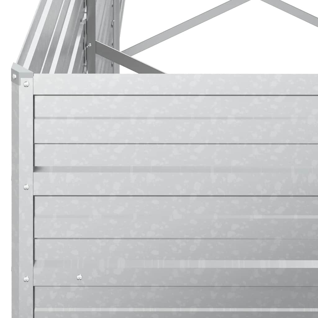 Letto Rialzato Giardino 400x80x45 cm in Acciaio Zincato Argento | homemem39