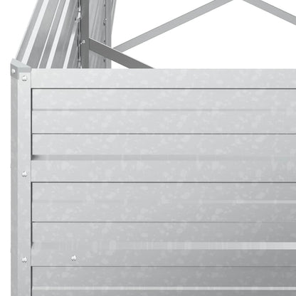 Letto Rialzato Giardino 400x80x45 cm in Acciaio Zincato Argento | homemem39