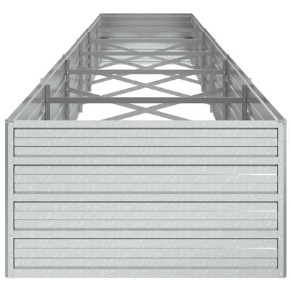 Letto Rialzato Giardino 480x80x45 cm in Acciaio Zincato Argento - homemem39