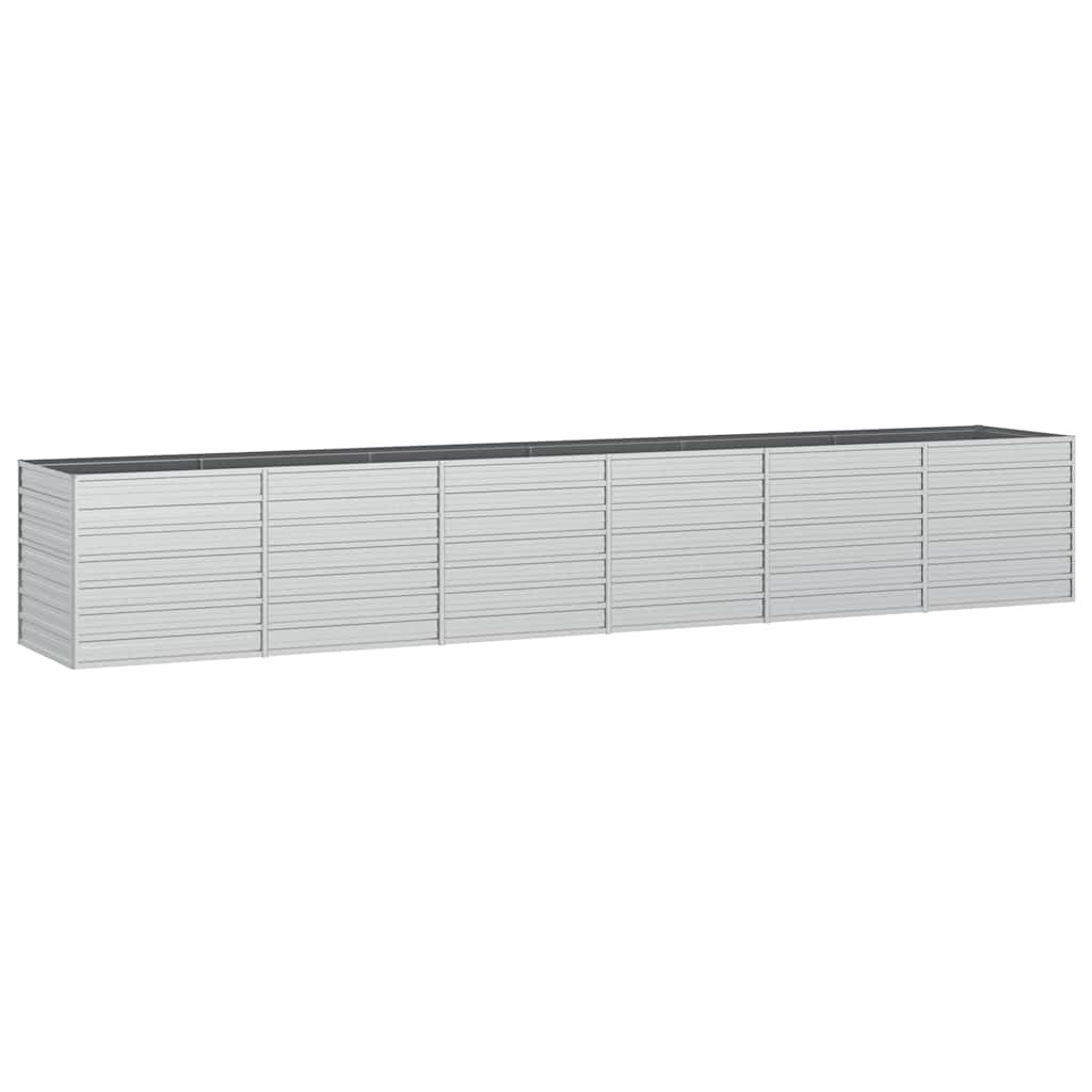 Letto Rialzato Giardino 480x80x77 cm in Acciaio Zincato Argento | homemem39