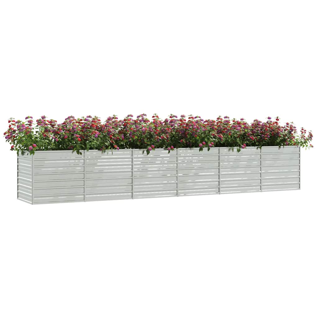 Letto Rialzato Giardino 480x80x77 cm in Acciaio Zincato Argento | homemem39