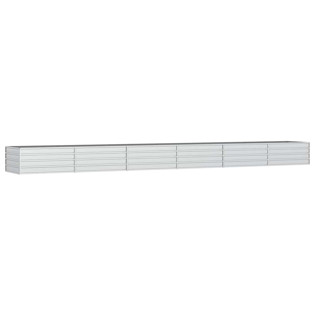 Letto Rialzato Giardino 600x80x45 cm in Acciaio Zincato Argento | homemem39