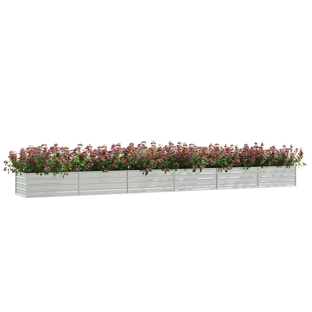 Letto Rialzato Giardino 600x80x45 cm in Acciaio Zincato Argento | homemem39