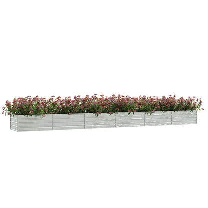 Letto Rialzato Giardino 600x80x45 cm in Acciaio Zincato Argento | homemem39