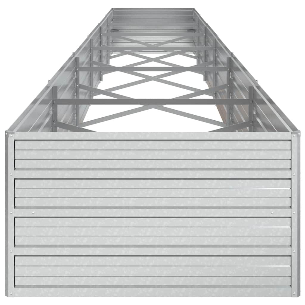 Letto Rialzato Giardino 600x80x45 cm in Acciaio Zincato Argento | homemem39