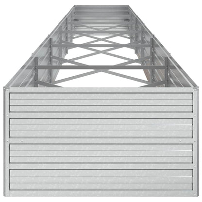 Letto Rialzato Giardino 600x80x45 cm in Acciaio Zincato Argento | homemem39