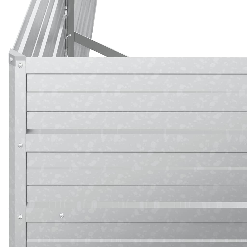 Letto Rialzato Giardino 600x80x45 cm in Acciaio Zincato Argento | homemem39