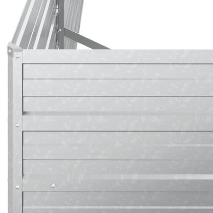 Letto Rialzato Giardino 600x80x45 cm in Acciaio Zincato Argento | homemem39