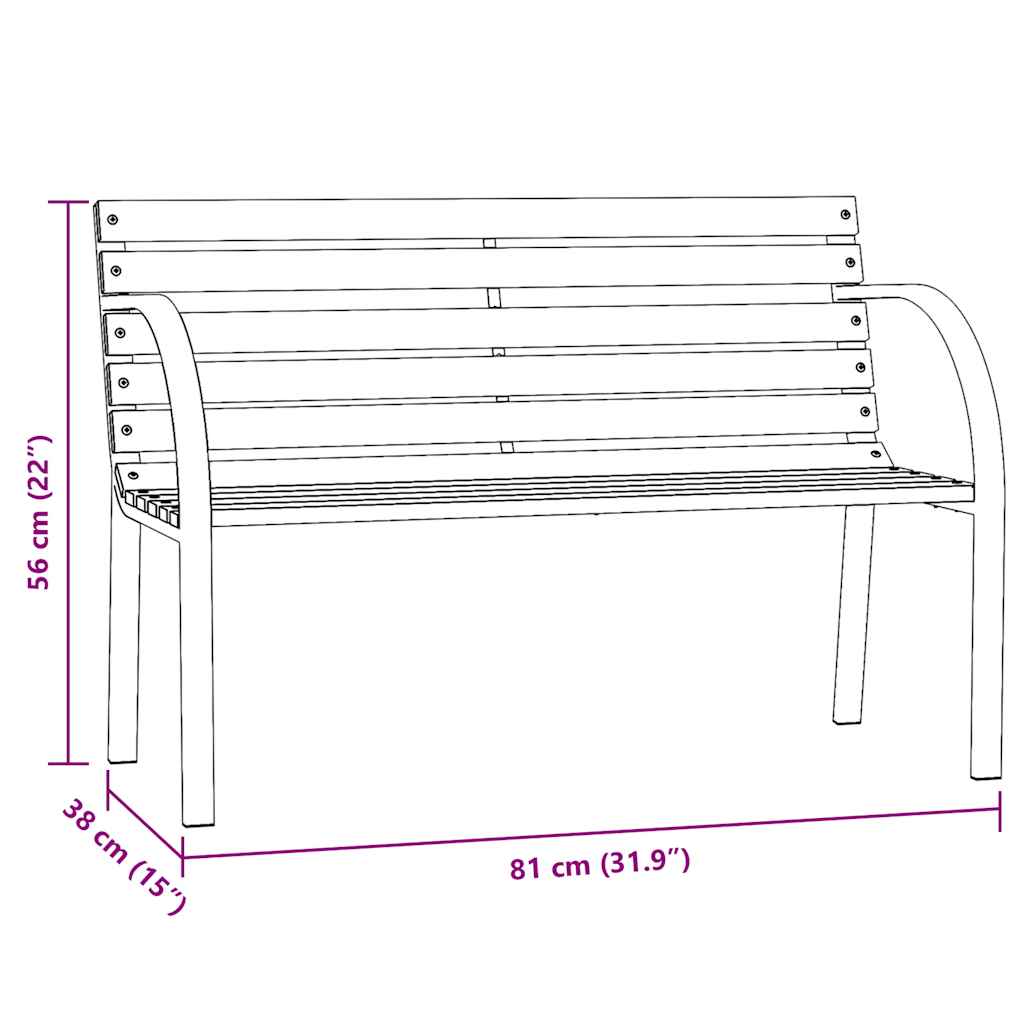 Garden Bench 81 cm in Gray Chinese Fir Wood