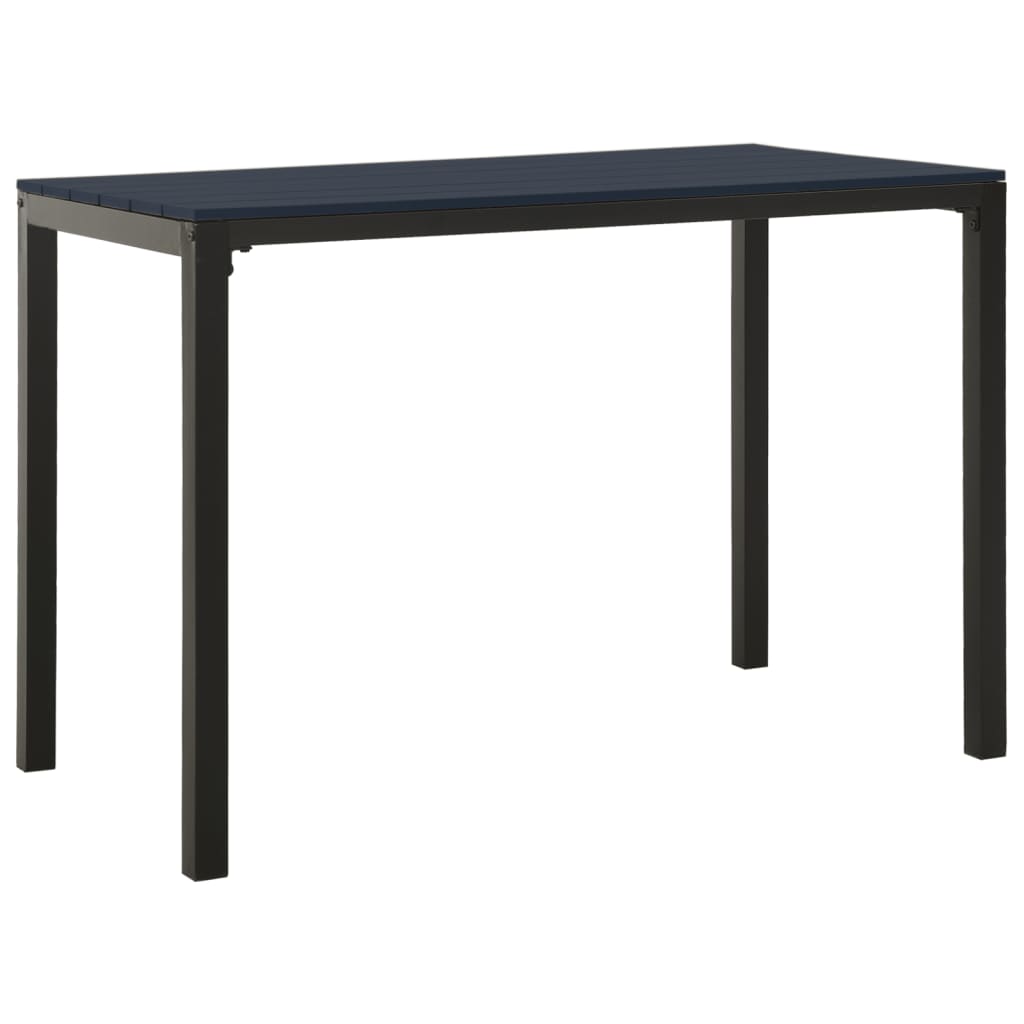 Set da Pranzo da Giardino 3 pz in Acciaio e WPC Nero