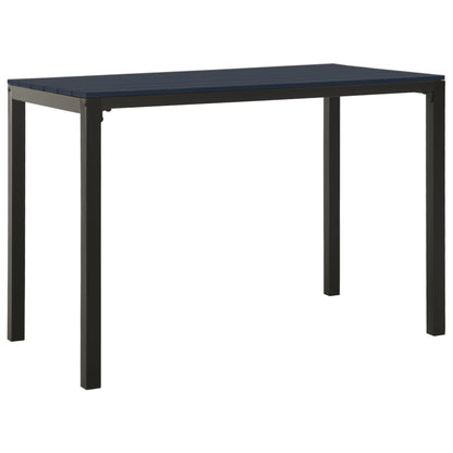 Set da Pranzo da Giardino 3 pz in Acciaio e WPC Nero