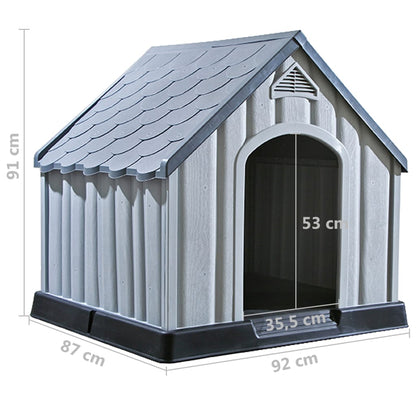 Cuccia per Cani Grigia 92x87x91 cm in Plastica - homemem39
