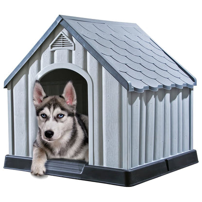 Cuccia per Cani Grigia 92x87x91 cm in Plastica - homemem39