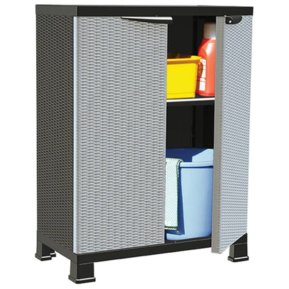 Armadietto in Plastica 68x39x92 cm Design Rattan - homemem39