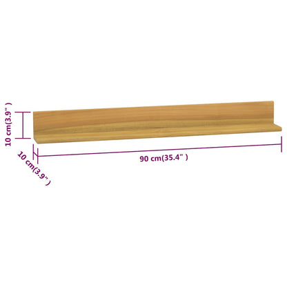 Mensole da Parete 2 pz 90x10x10 cm in Legno Massello di Teak | homemem39