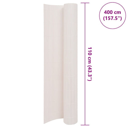 Recinzione da Giardino a Doppio Lato 110x400 cm Bianca - homemem39