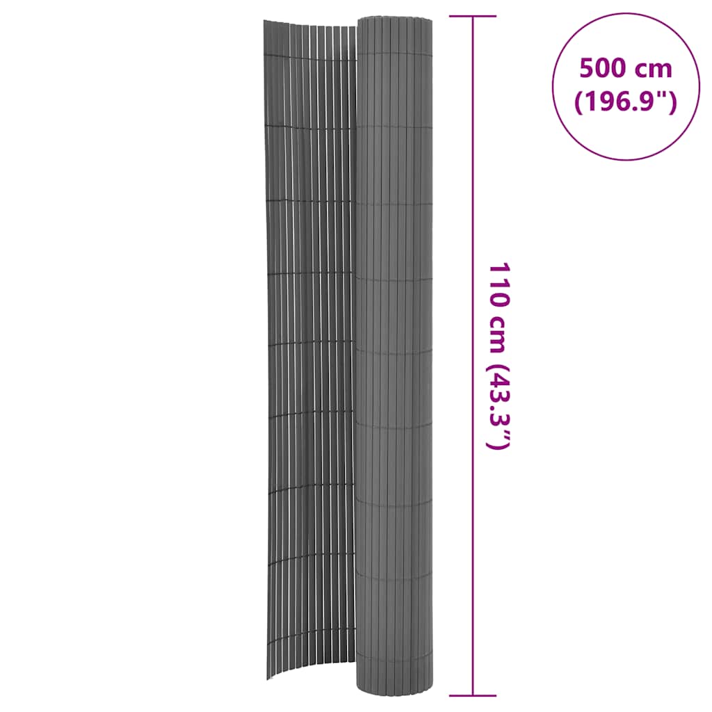 Recinzione da Giardino a Doppio Lato 110x500 cm Grigia | homemem39