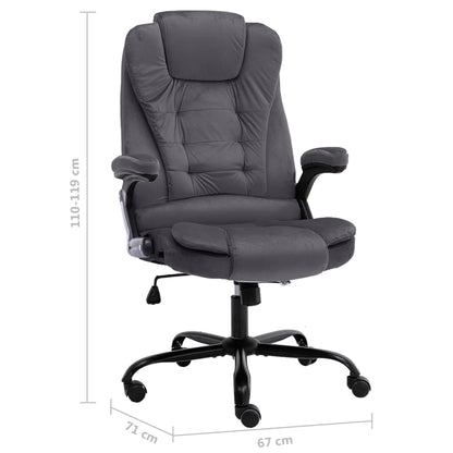 Sedia da Ufficio Grigio Scuro in Velluto