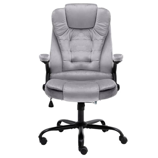 Sedia da Ufficio Grigio Chiaro in Velluto
