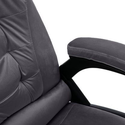 Sedia da Ufficio Massaggiante Grigio Scuro in Velluto