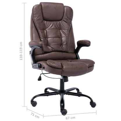 Sedia da Ufficio Marrone Scuro in Scamosciato - homemem39