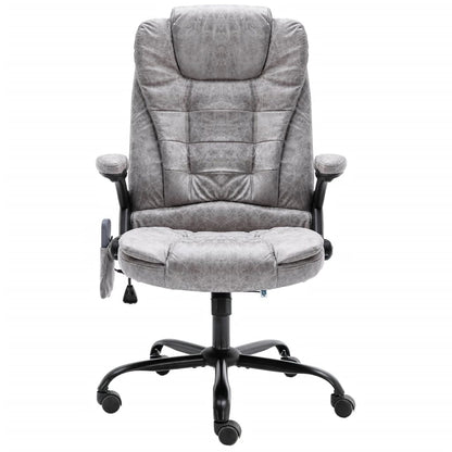 Sedia da Ufficio Massaggiante Grigio Chiaro in Scamosciato - homemem39